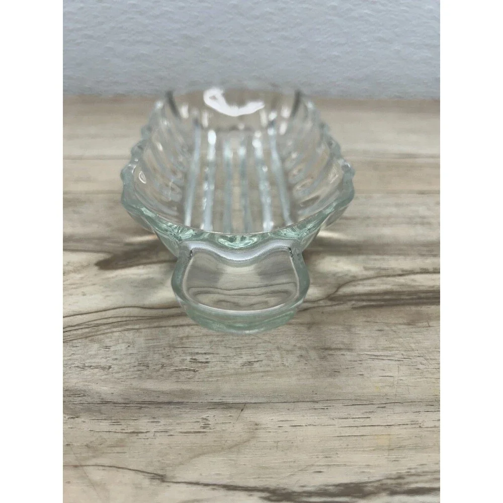 Jeanette Heavy Clear Glass Banana Split Ice Cream Sundaes Serving Dishes Set 3
